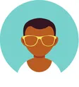 Illustration : adulte portant des lunettes